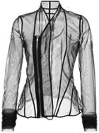 Rick Owens Lilies Sheer Fitted Jacket - Black