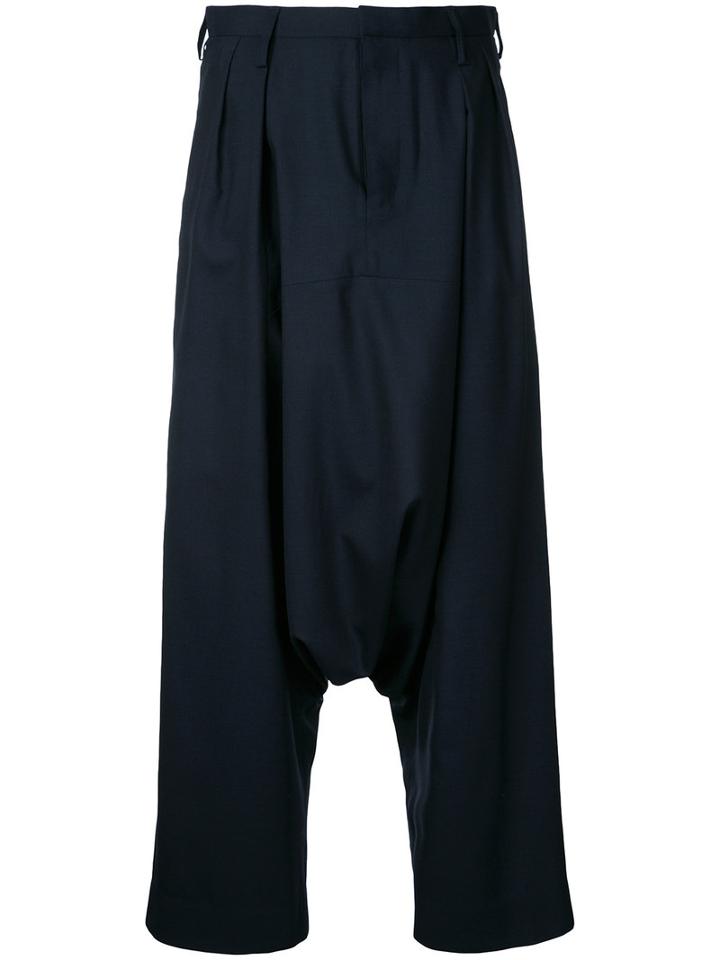 Kolor Drop-crotch Trousers, Women's, Size: 2, Blue, Wool