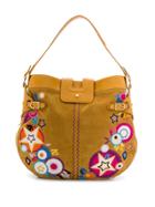Versace Pre-owned Embroidered Suede Basket Bag - Yellow