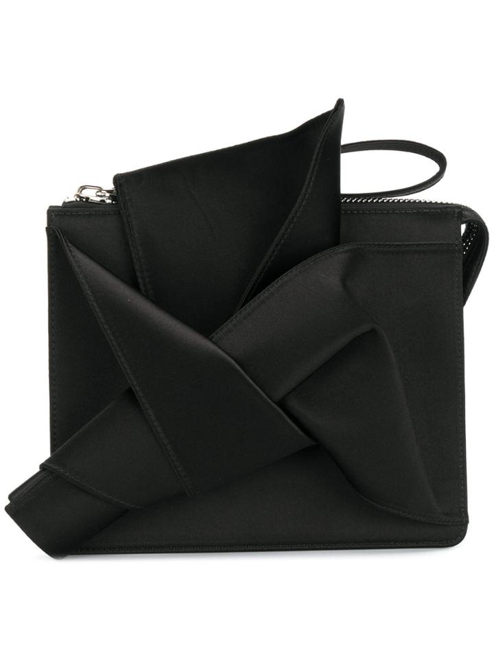 No21 Abstract Bow Clutch Bag - Black
