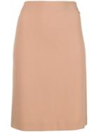 Romeo Gigli Vintage Fitted Midi Skirt - Nude & Neutrals