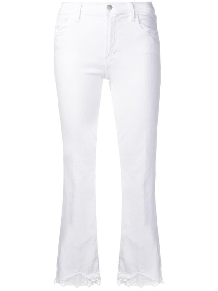 J Brand Lace Hem Jeans - White