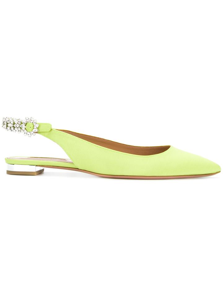 Aquazzura Portrait Of A Lady Ballerinas - Green