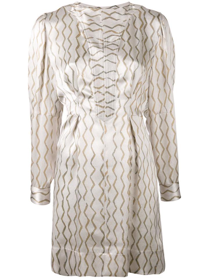 Isabel Marant - Printed Dress - Women - Silk - 40, Pink/purple, Silk