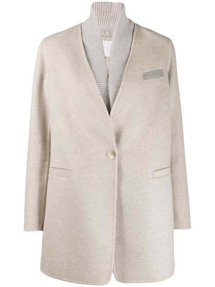 Fabiana Filippi Contrast Collar Coat - Neutrals