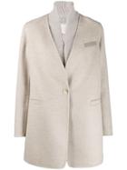 Fabiana Filippi Contrast Collar Coat - Neutrals