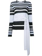 Msgm - Striped Knit Top - Women - Viscose - S, Black, Viscose