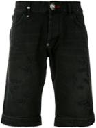 Philipp Plein - Frayed Edge Shorts - Men - Cotton/polyester - 33, Black, Cotton/polyester
