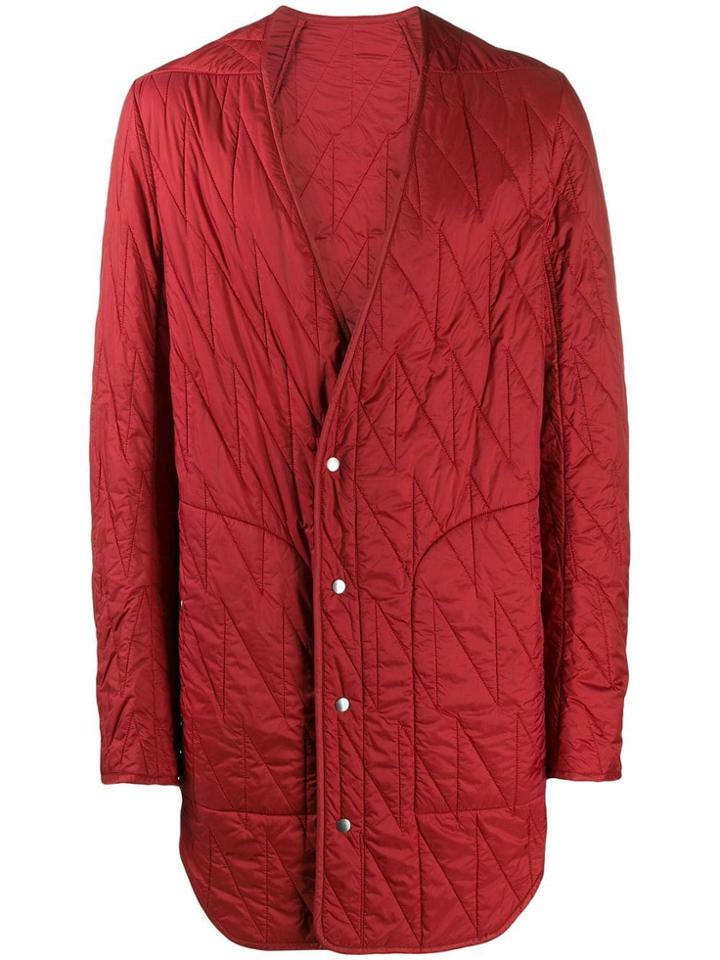 Rick Owens Larry Off-the-runway Quilted Coat - Red