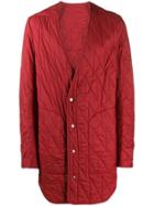 Rick Owens Larry Off-the-runway Quilted Coat - Red