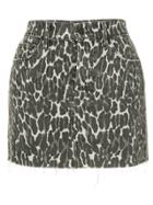 Mother Leopard Print Skirt - Black