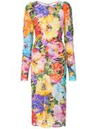 Monique Lhuillier Floral Lace Dress - Multicolour