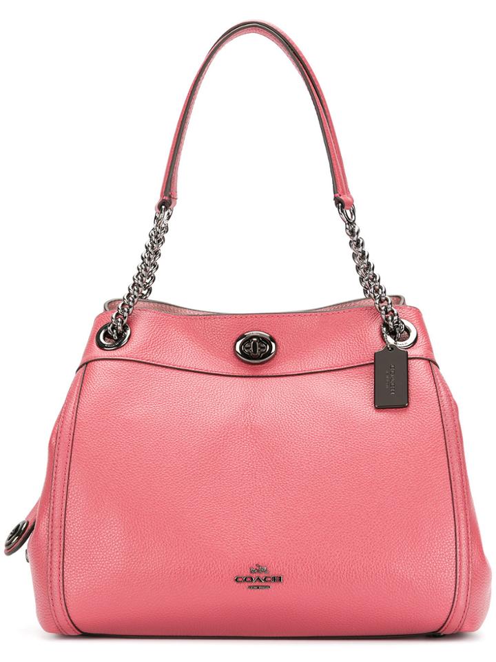 Coach Chain Handle Tote - Pink & Purple