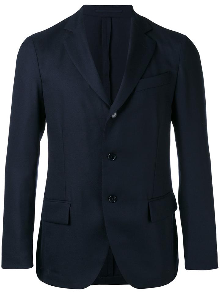 Mp Massimo Piombo Three Button Blazer, Men's, Size: 54, Blue, Viscose/wool