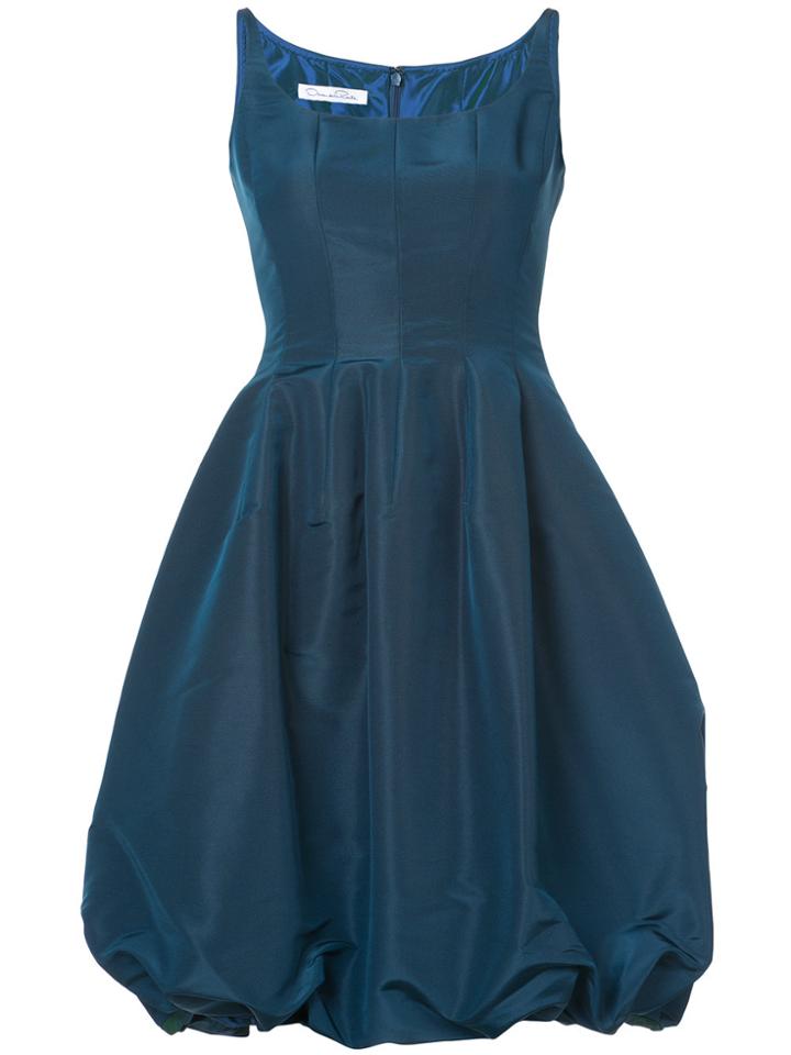 Oscar De La Renta Bubble Hem Dress - Blue