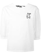 Markus Lupfer - Sequin Bunny Blouse - Women - Cotton/glass - Xs, Women's, White, Cotton/glass