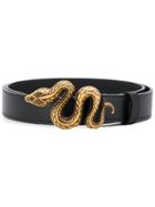 Roberto Cavalli Serpent Buckle Belt - Black