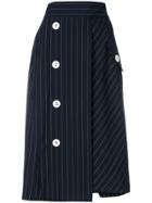 Dorothee Schumacher Asymmetric Pinstripe Skirt - Blue