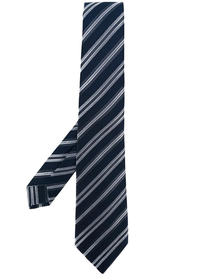 Kiton Striped Tie - Blue