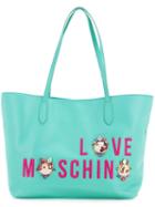 Love Moschino - Logo Shopper Tote - Women - Polyurethane - One Size, Green, Polyurethane