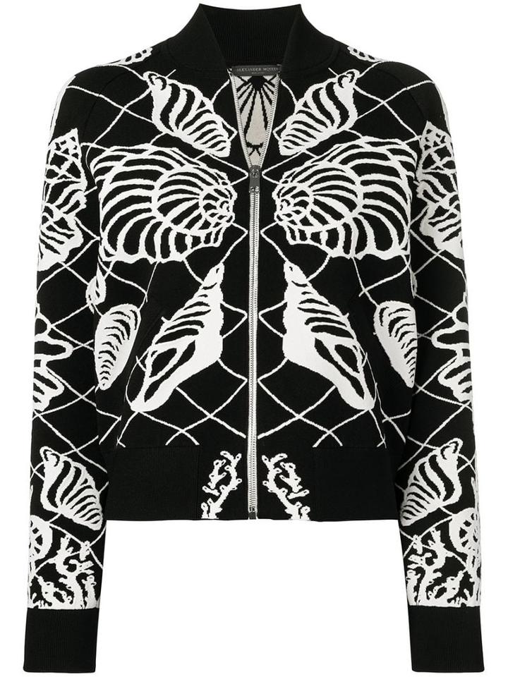 Alexander Mcqueen Seashell Bomber Jacket - Black
