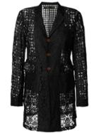 Comme Des Garçons Pre-owned Midi Lace Jacket - Black
