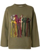 Golden Goose Deluxe Brand Embroidered Logo Sweatshirt - Green