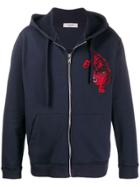 Valentino Tiger Embroidered Hoodie - Blue