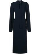 Victoria Beckham Slashed Long Sleeved Dress - Blue
