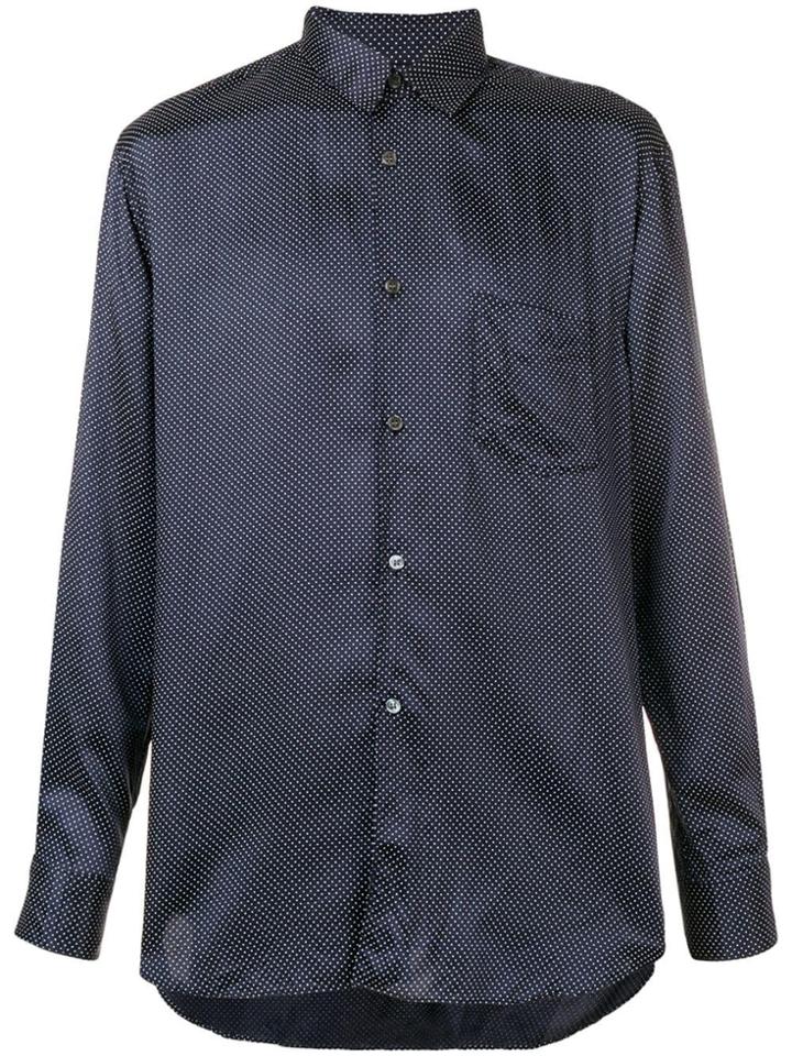 Comme Des Garçons Shirt Polka Dot Print Shirt - Blue