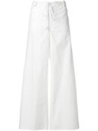 Mm6 Maison Margiela Drawstring Waist Palazzo Pants - White