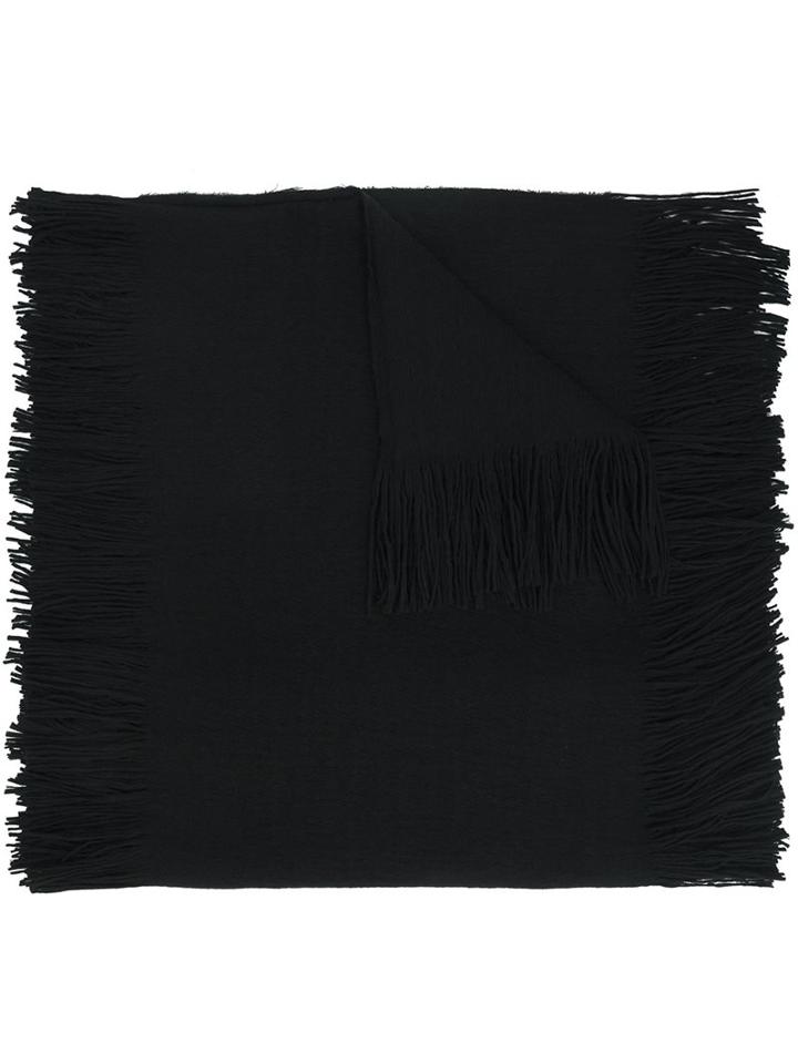 Uma Wang Fringed Scarf, Women's, Black, Wool