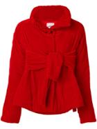 Aspesi Velvet Belted Puffer Jacket - Red