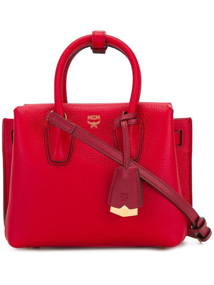 Mcm Mini 'milla' Tote, Women's, Red, Leather