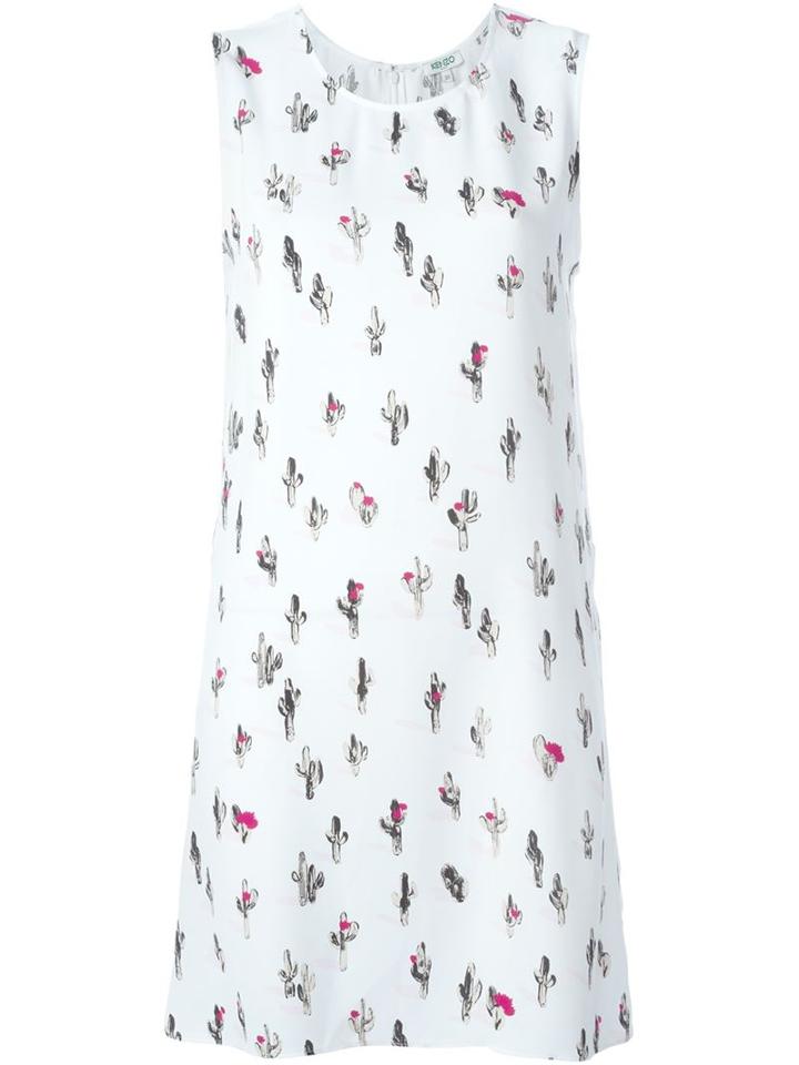 Kenzo 'cartoon Cactus' Dress, Women's, Size: 40, White, Polyester