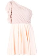Francesco Paolo Salerno One Shoulder Ruffle Dress - Pink & Purple