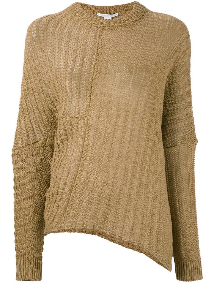 Stella Mccartney - Rib Knit Jumper - Women - Linen/flax - 40, Green, Linen/flax