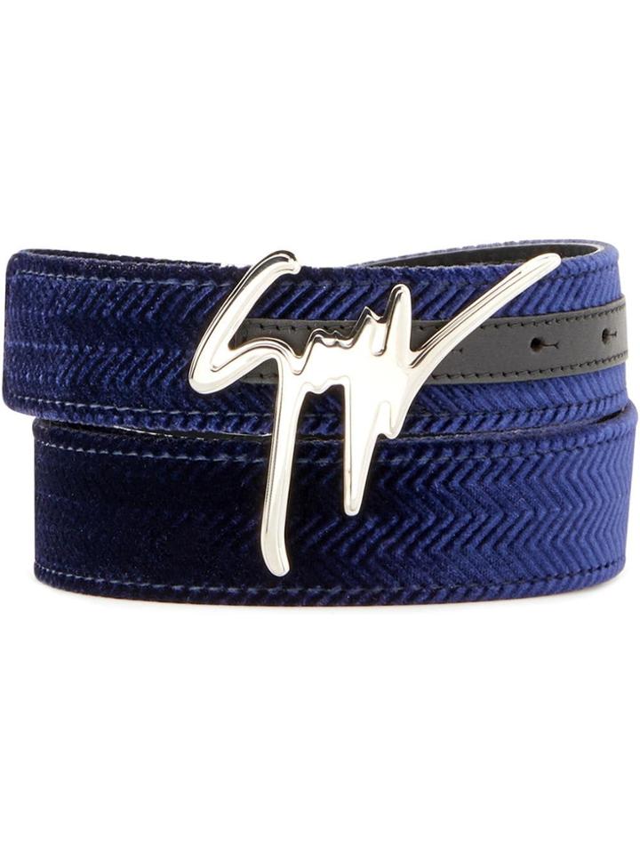 Giuseppe Zanotti Denim Logo Belt - Blue