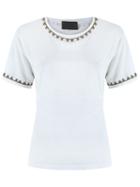 Andrea Bogosian Embroidered T-shirt, Women's, Size: Medium, White, Cotton
