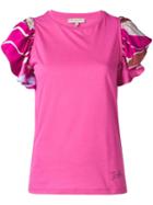 Emilio Pucci Pink Frill Sleeve T-shirt