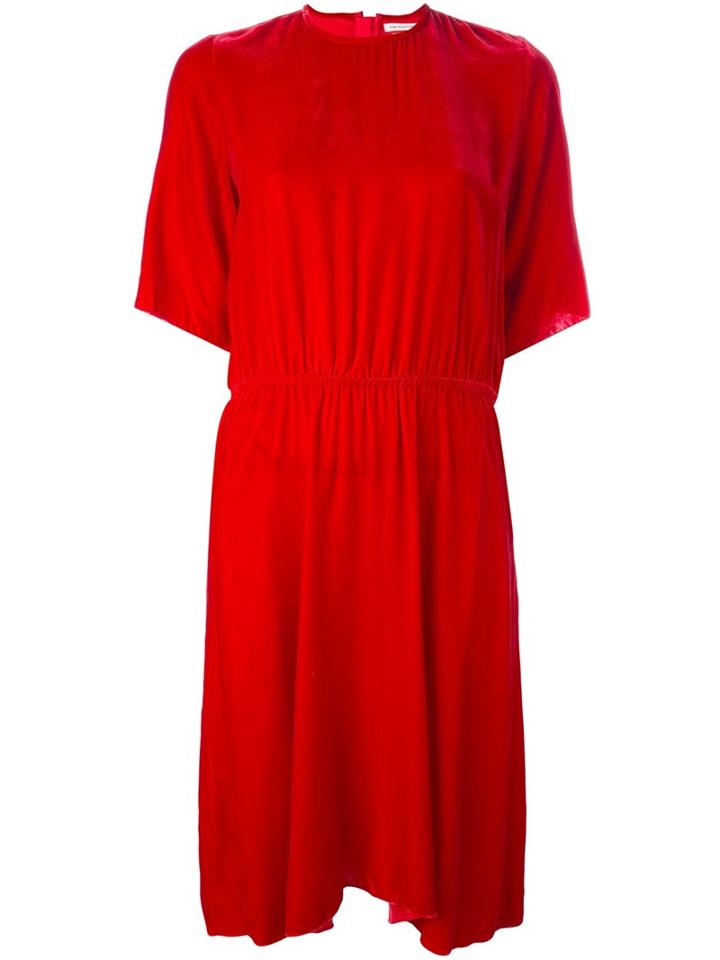 Isabel Marant Étoile 'landen' Velvet Dress, Women's, Size: 38, Red, Silk/rayon