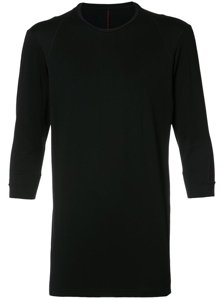 Devoa Three-quarter Sleeve T-shirt, Men's, Size: 3, Black, Cotton