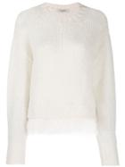 Philosophy Di Lorenzo Serafini Fringed Knitted Sweater - White