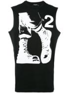 Dsquared2 Punk Boots Sleeveless Tank, Men's, Size: Large, Black, Cotton