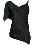 Area One Shoulder Flared Top - Black