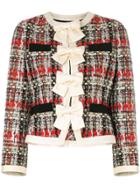 Gucci Bow-embellished Tweed Jacket - Multicolour