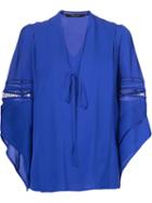 Derek Lam Lace Elbows Detailing Blouse, Women's, Size: 36, Blue, Silk