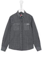 Msgm Kids Checked Pattern Shirt, Toddler Girl's, Size: 4 Yrs, Black