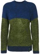 Kenzo - Striped Knitted Sweater - Women - Polyamide/wool/alpaca - M, Green, Polyamide/wool/alpaca