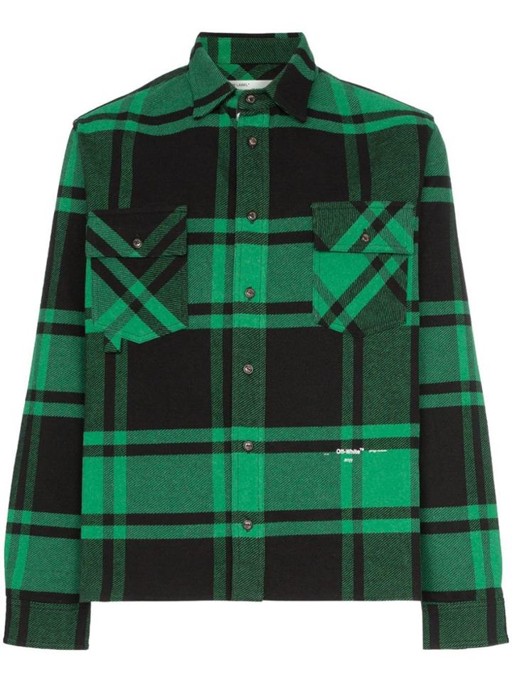 Off-white Long Sleeve Check Shirt - Black